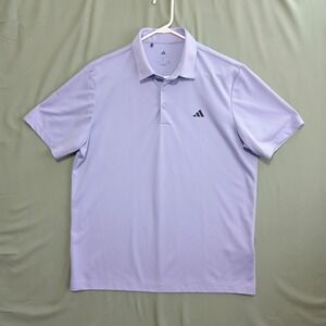 ADIDAS Golf Polo Shirt Men's Large Sky-Blue Short Sleeve Athletic Casual Logo